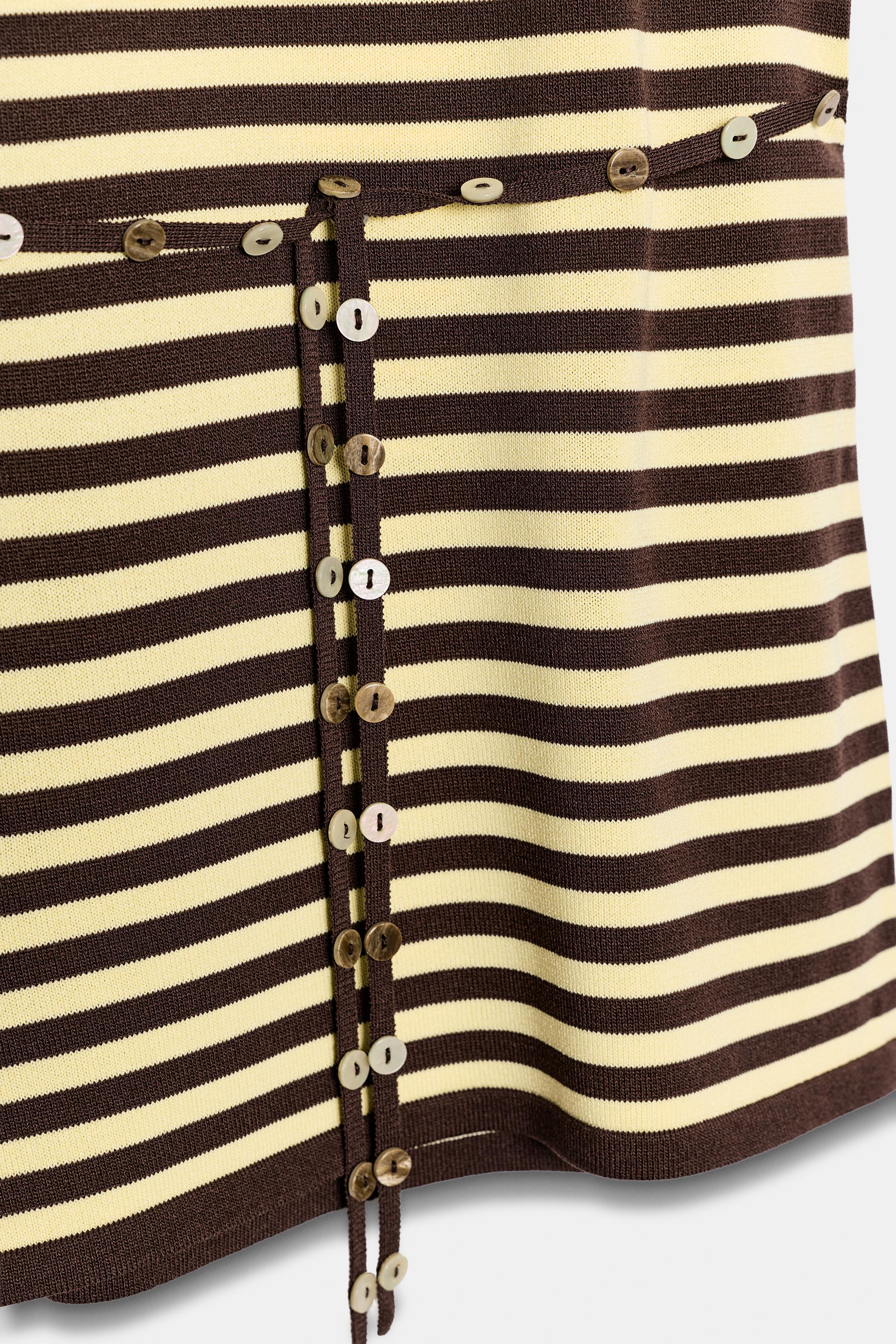 BELTED STRIPED HALTER DRESS